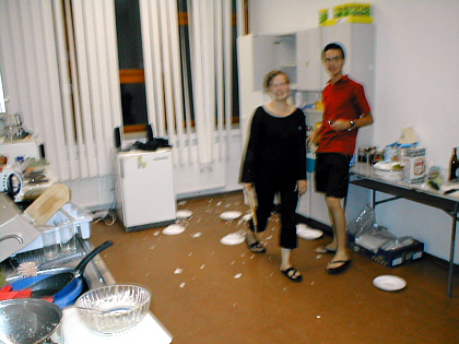 Marlen discovering her Greek roots - smashing plates